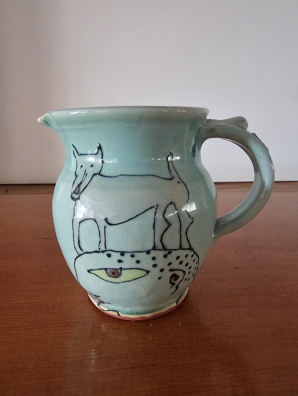Vintage G. James Pottery Whimsical Ceramic Pitcher Creamer Quadra Island BC Art
